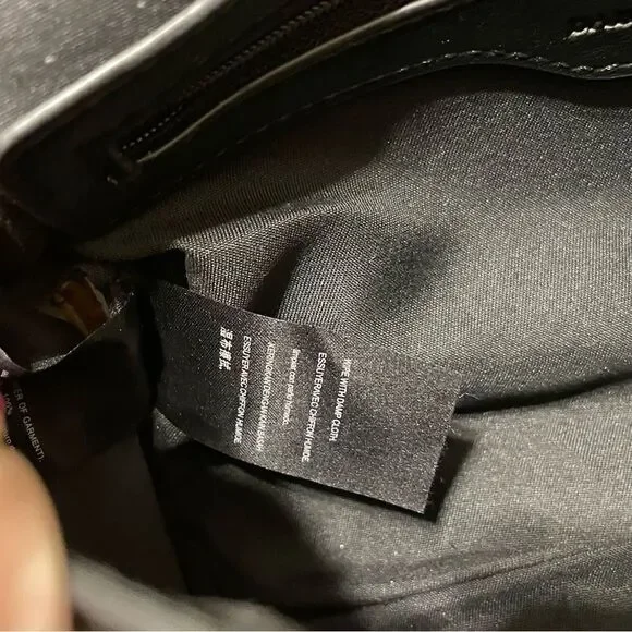 Badgley Mischka Metal Fringe Purse Black With Long Silver Chain - Picture 11 of 15